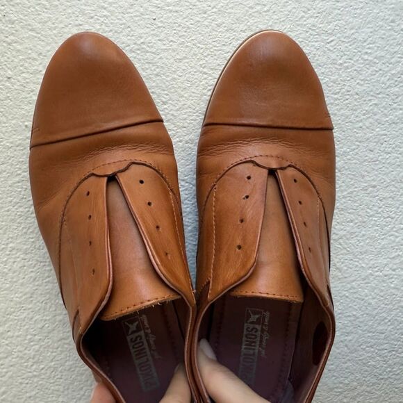 Pikolinos Pyrgos Laceless Slip On Oxford Shoes in Tan Brown Leather size 36 - Picture 10 of 13